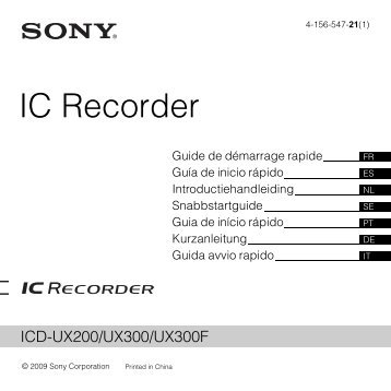 Sony ic recorder icd-ux512 user manual pdf